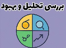 7 گام برنامه ریزی و رشد کسب و کار مجازی 9 تصویر نمودار چرخه ای با آیکون های تحلیل، بازنگری و پیشرفت.